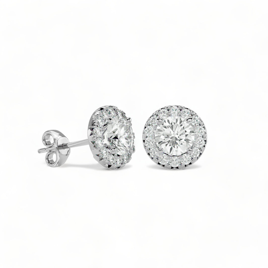 Round Halo Moissanite Stud Earrings (2 ct. tw.)