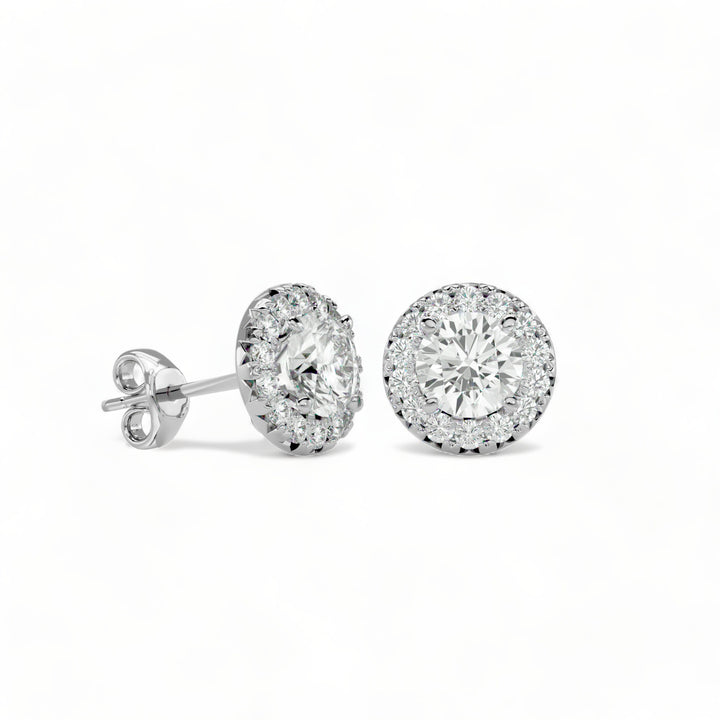 Round Halo Moissanite Stud Earrings (2 ct. tw.)