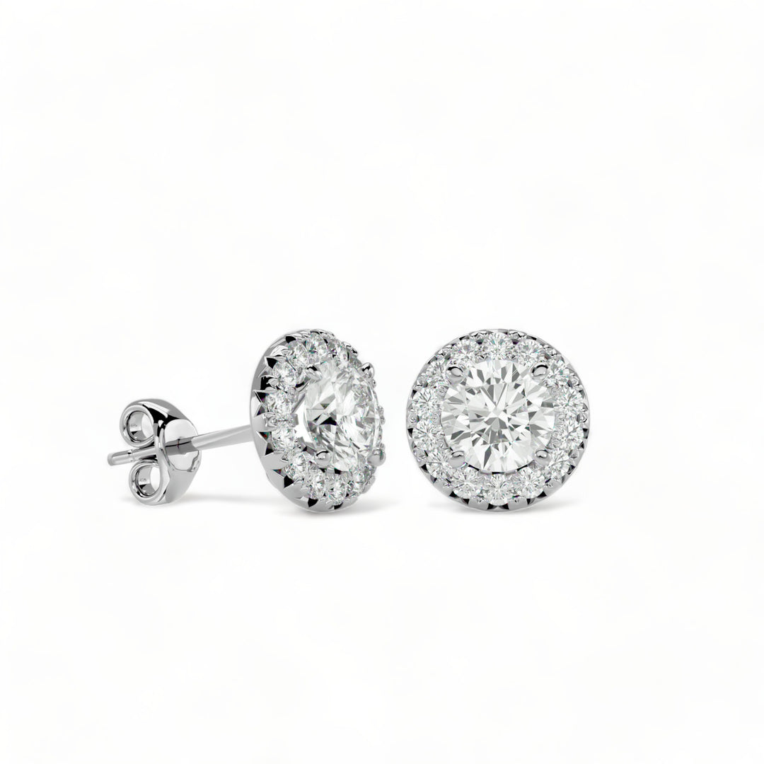 Round Halo Moissanite Stud Earrings (2 ct. tw.)