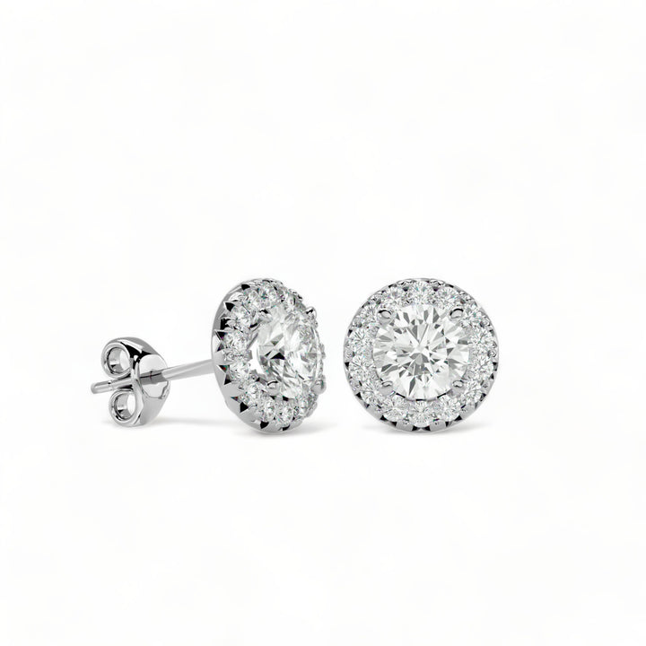 Round Halo Moissanite Stud Earrings (2 ct. tw.)