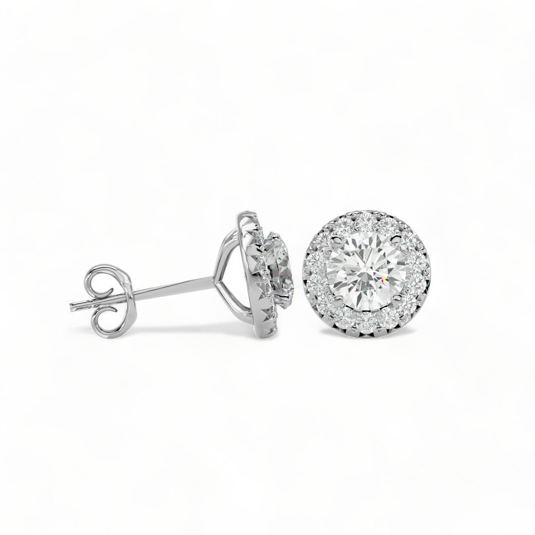 Round Halo Moissanite Stud Earrings (2 ct. tw.)