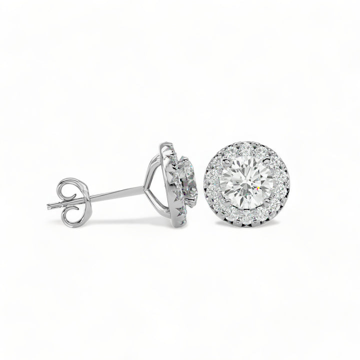 Round Halo Moissanite Stud Earrings (2 ct. tw.)