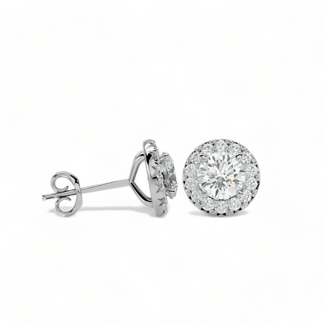 Round Halo Moissanite Stud Earrings (2 ct. tw.)