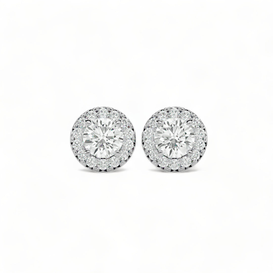 Round Halo Moissanite Stud Earrings (2 ct. tw.)