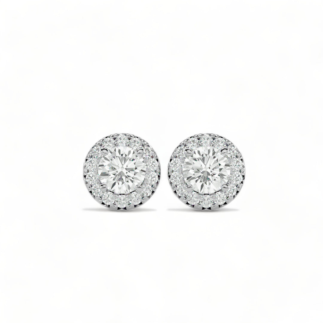 Round Halo Moissanite Stud Earrings (2 ct. tw.)