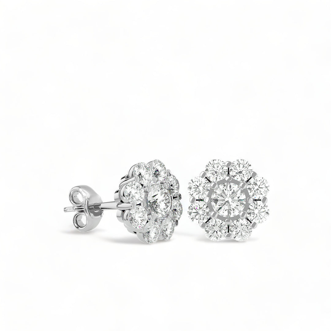 Round Halo Moissanite Stud Earrings (2 ct. tw.)