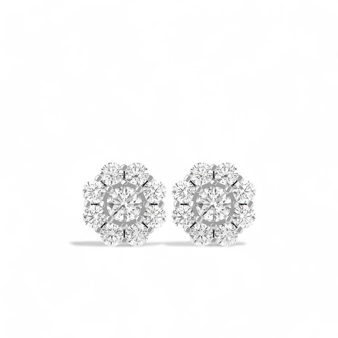 Round Halo Moissanite Stud Earrings (2 ct. tw.)