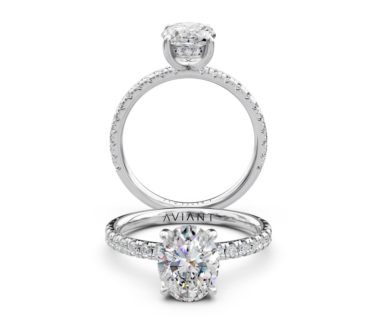 Matilda French Pavé with 1ct Oval Lab Diamond