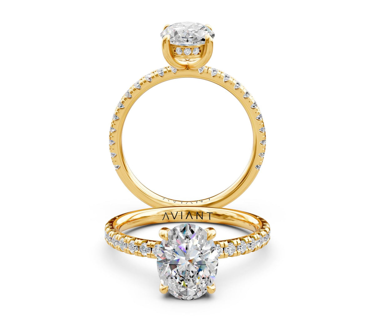 Matilda French Pavé with 1ct Oval Lab Diamond