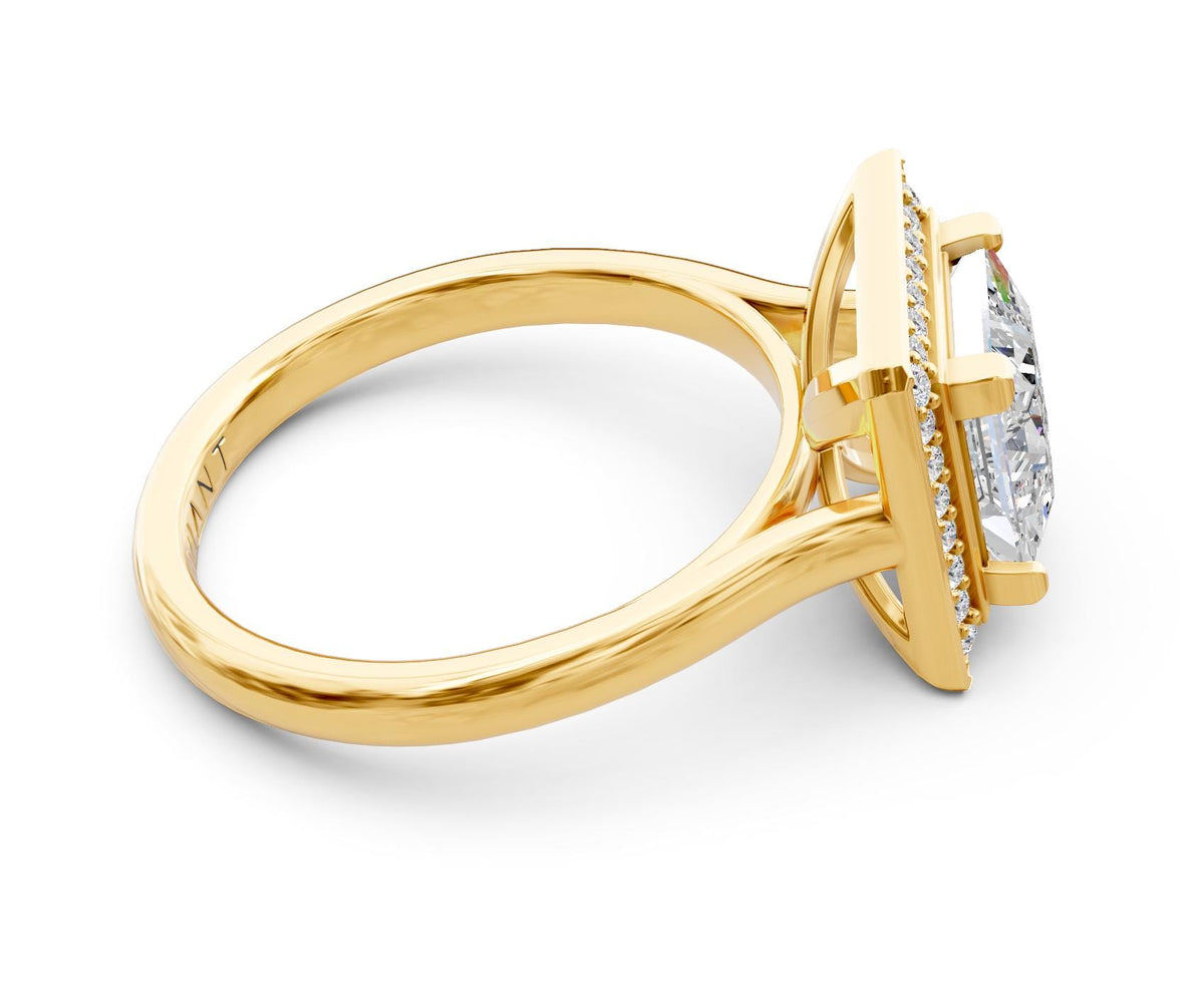 Genevieve Halo with 3ct Princess Lab Diamond