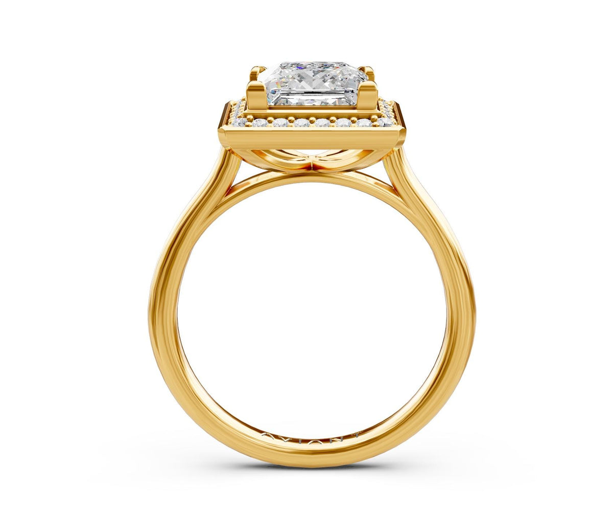 Genevieve Halo with 3ct Princess Lab Diamond