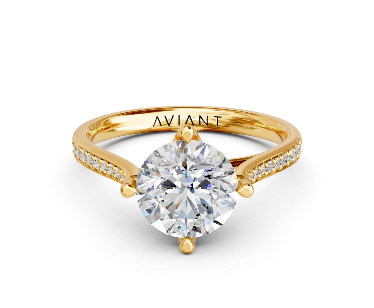 Adeline French Pavé with 1ct Round Lab Diamond