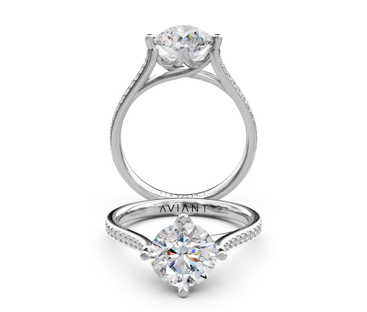 Adeline French Pavé with 1ct Round Lab Diamond