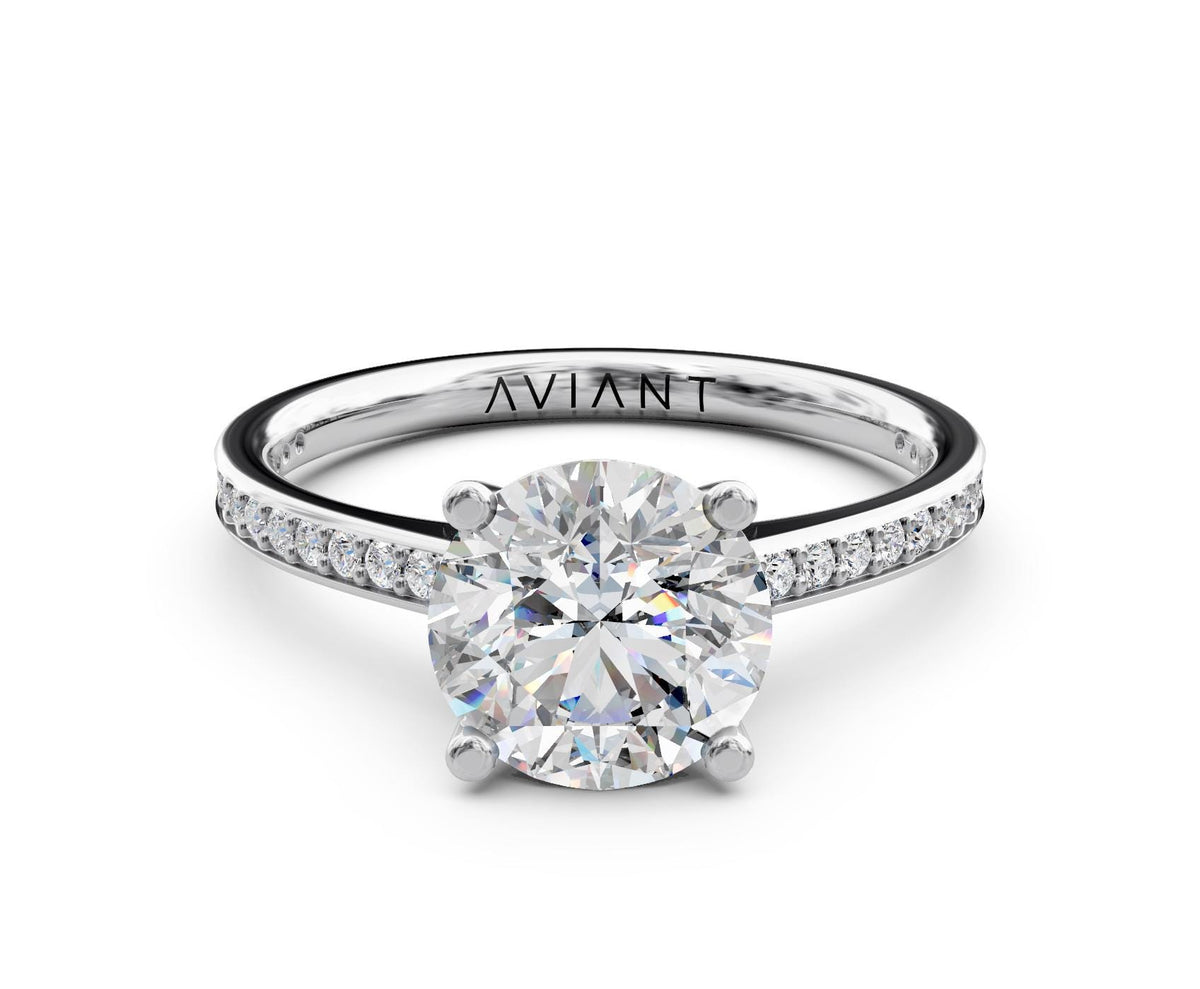 Nadia French Pavé with 3ct Round Lab Diamond