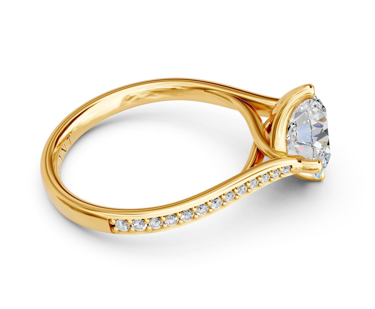 Adeline French Pavé with 1ct Round Lab Diamond