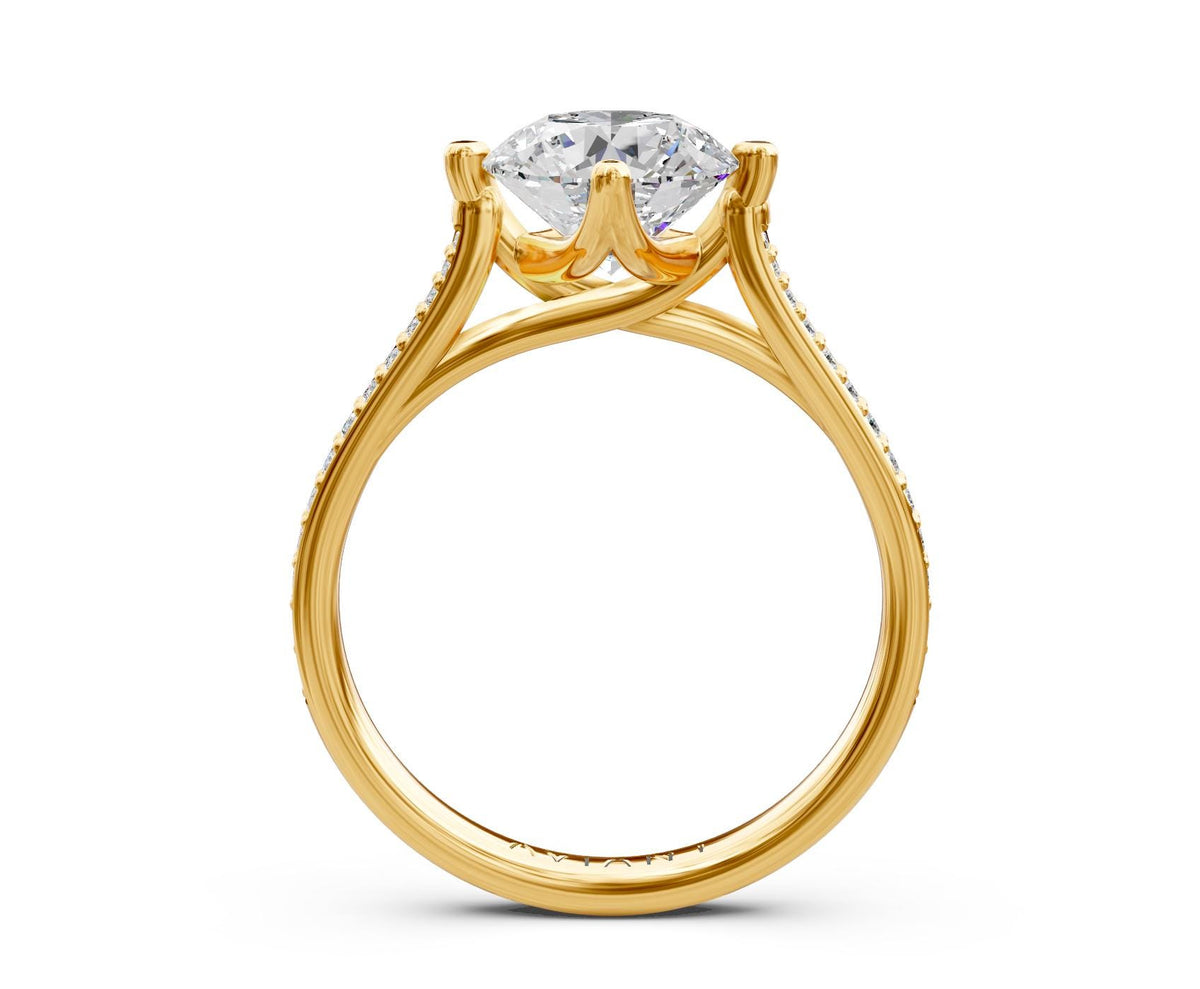 Adeline French Pavé with 1ct Round Lab Diamond