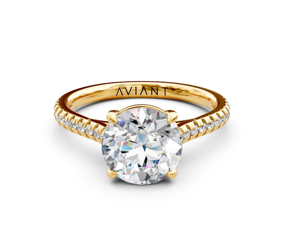 Margot French Pavé with 3ct Round Lab Diamond