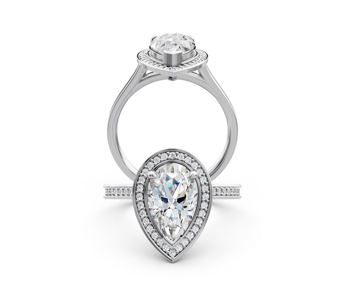 Eleanor Halo with 1ct Pear Lab Diamond