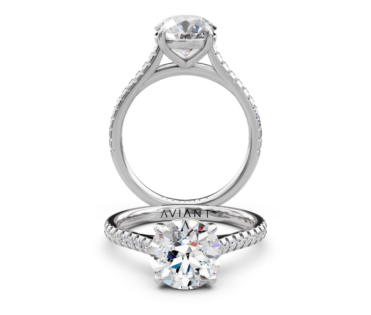 Margot French Pavé with 3ct Round Lab Diamond