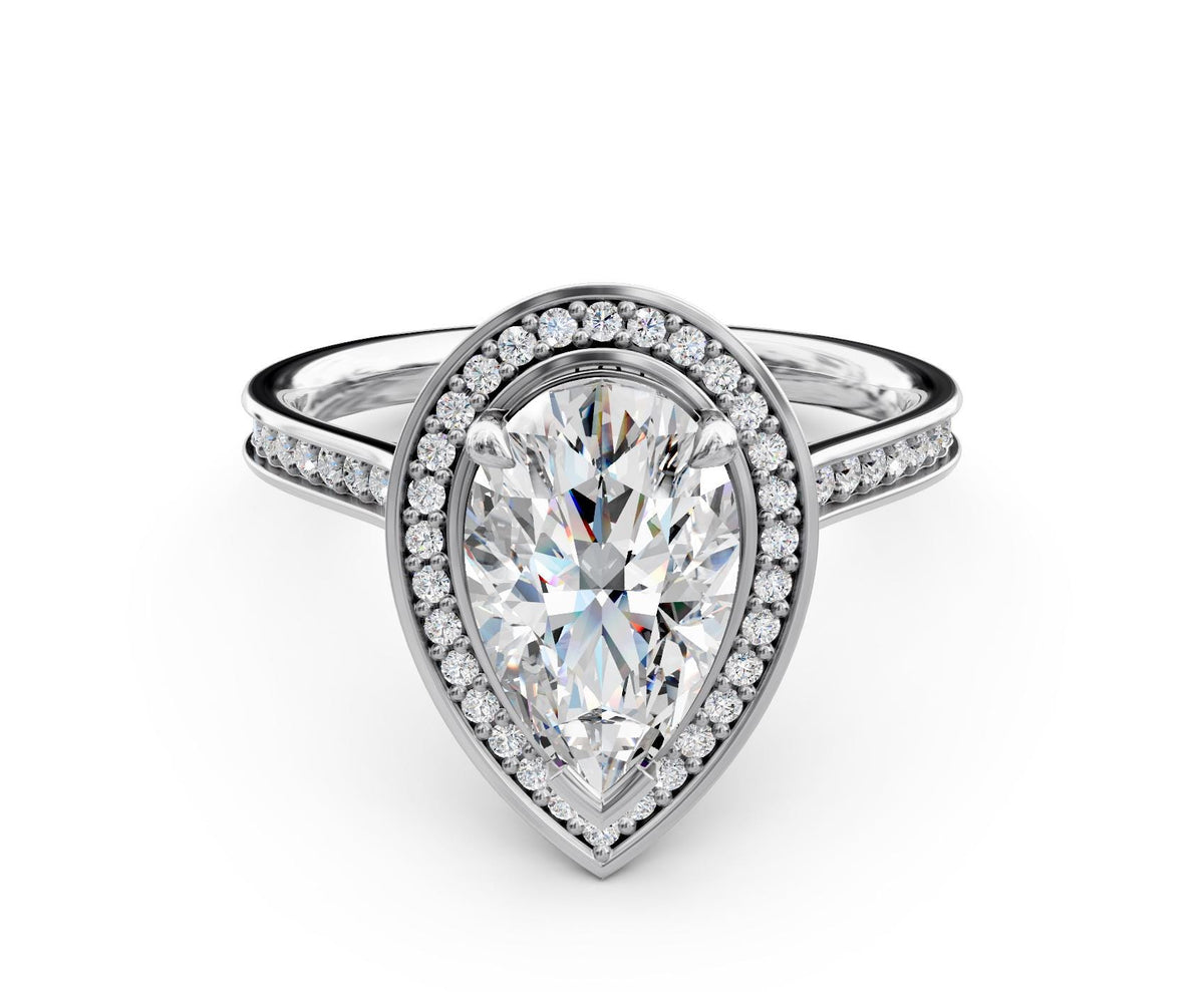 Eleanor Halo with 1ct Pear Lab Diamond