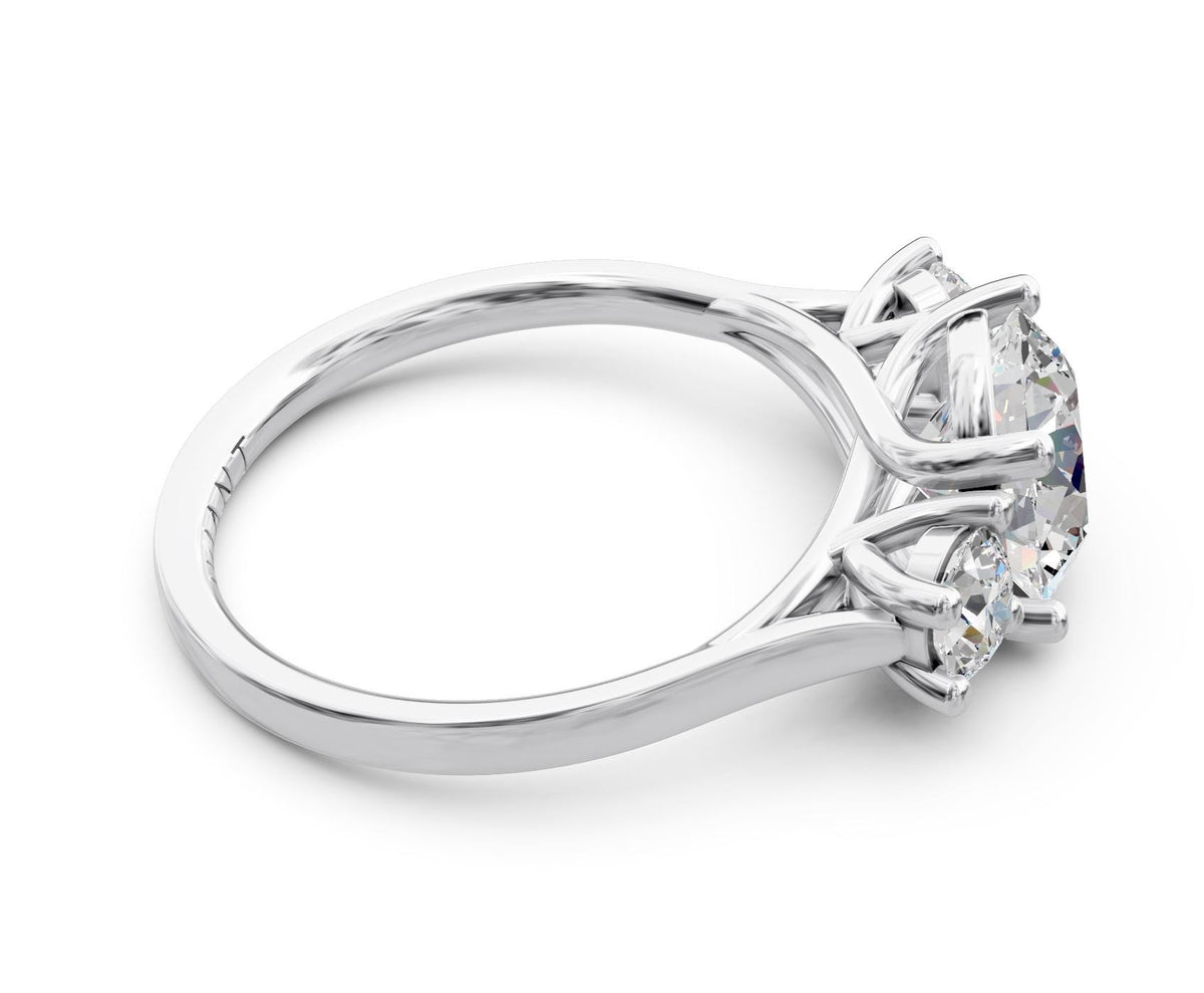 Valentina Three-Stone with 1ct Round Lab Diamond