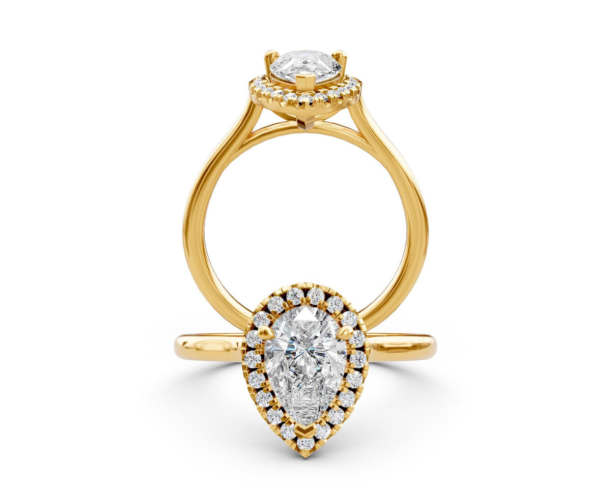 Amelia Halo with 3ct Pear Lab Diamond
