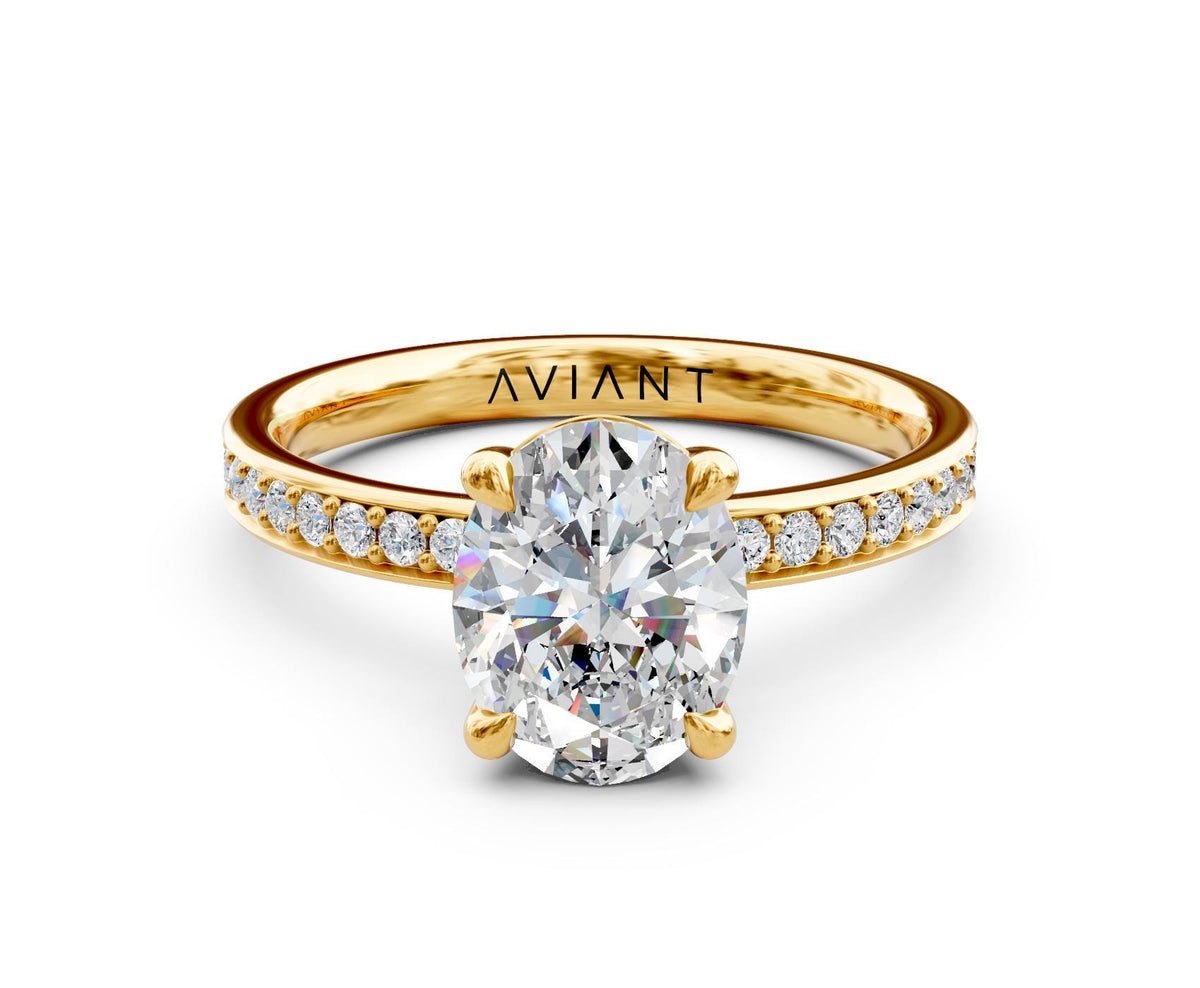 Aurora French Pavé with 3ct Oval Lab Diamond