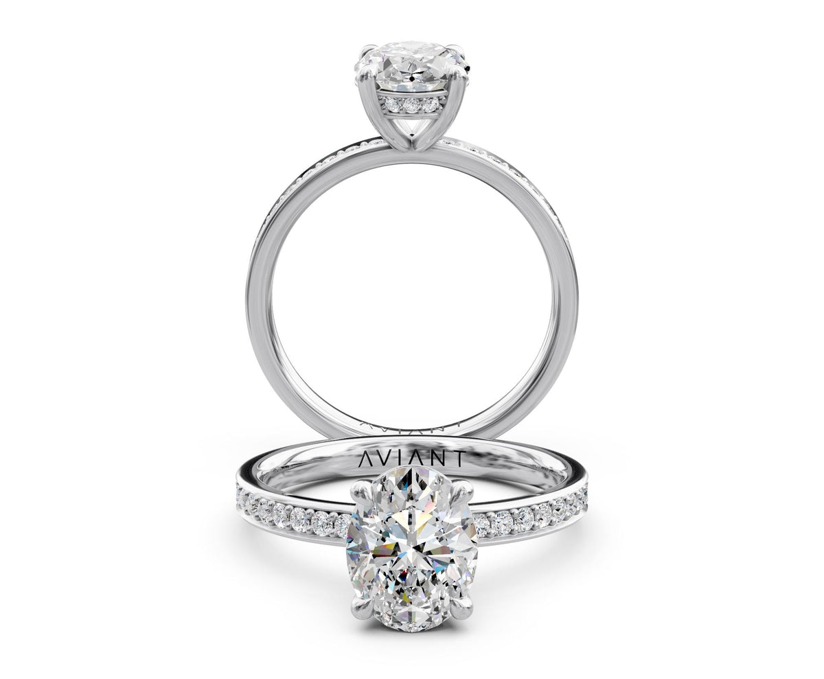 Aurora French Pavé with 3ct Oval Lab Diamond