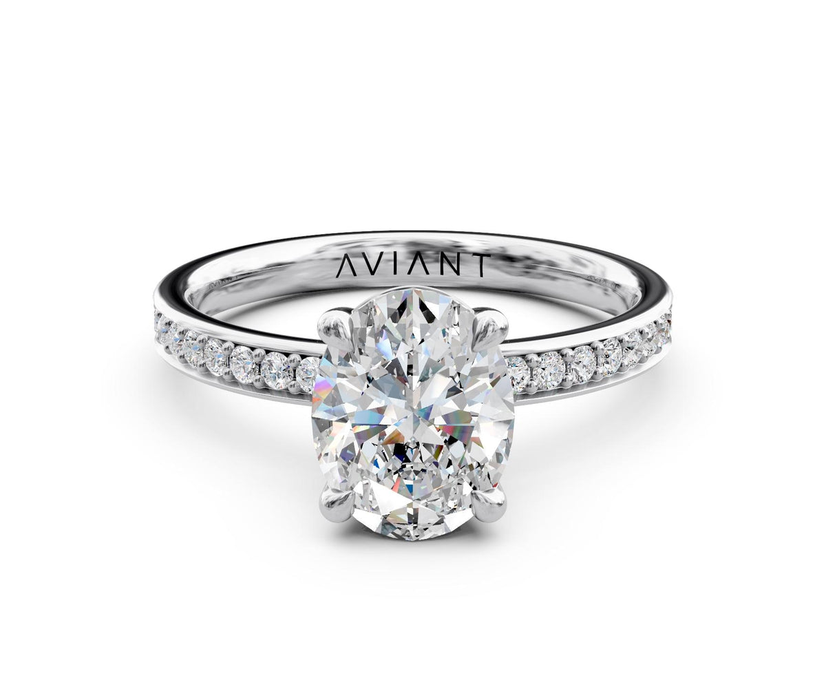 Aurora French Pavé with 3ct Oval Lab Diamond