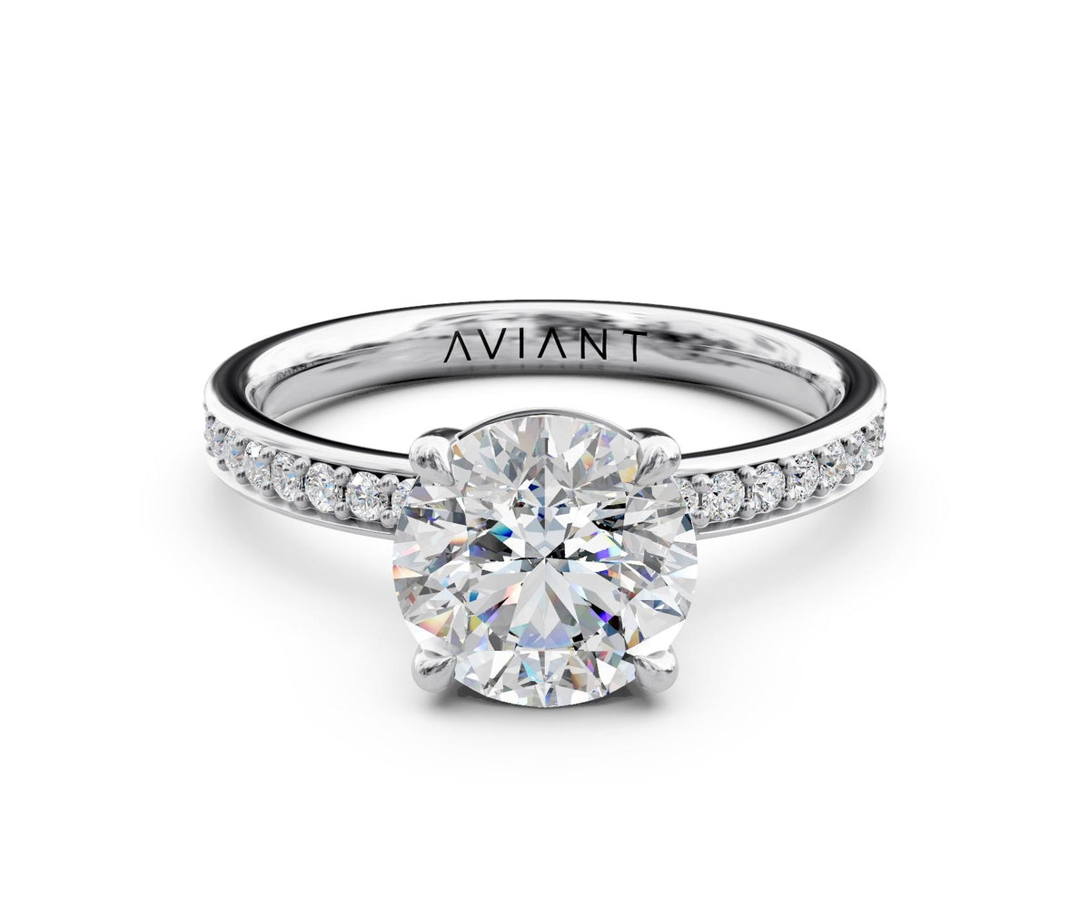 Camille French Pavé with 2ct Round Lab Diamond