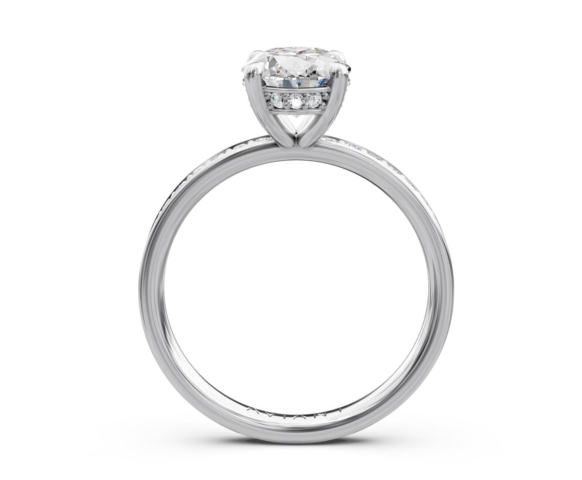 Aurora French Pavé with 3ct Oval Lab Diamond