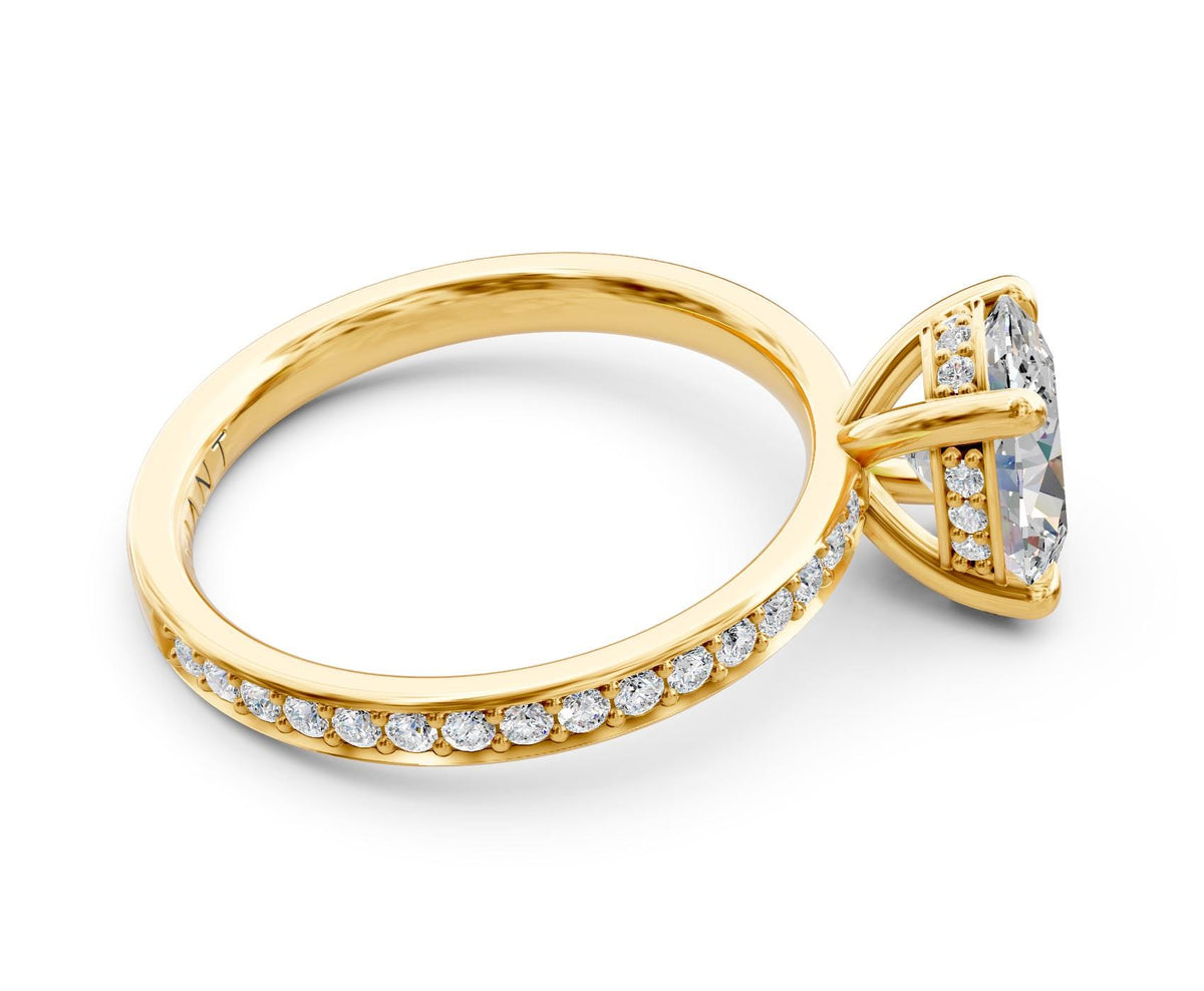 Aurora French Pavé with 3ct Oval Lab Diamond