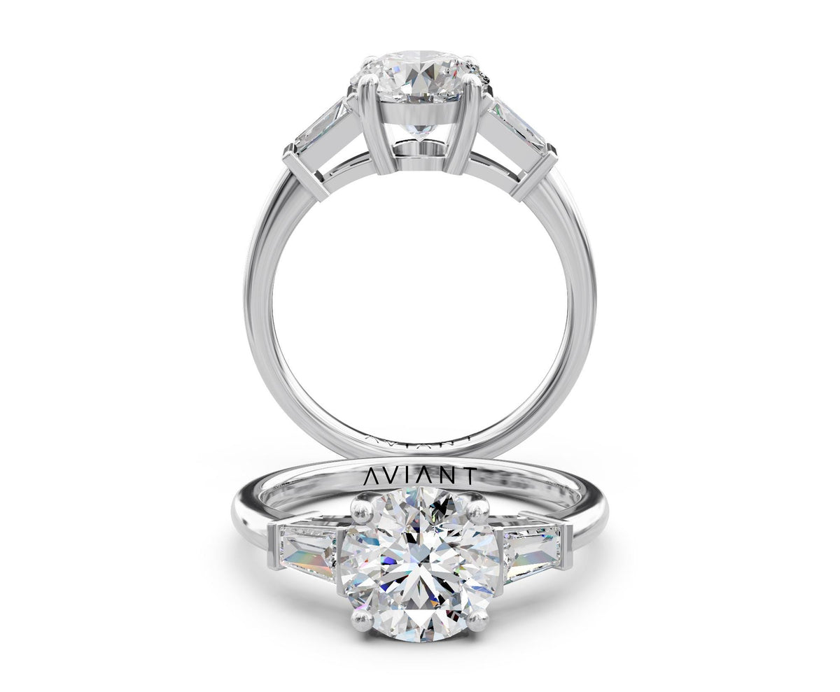 Josephine Three-Stone with 2ct Round Lab Diamond