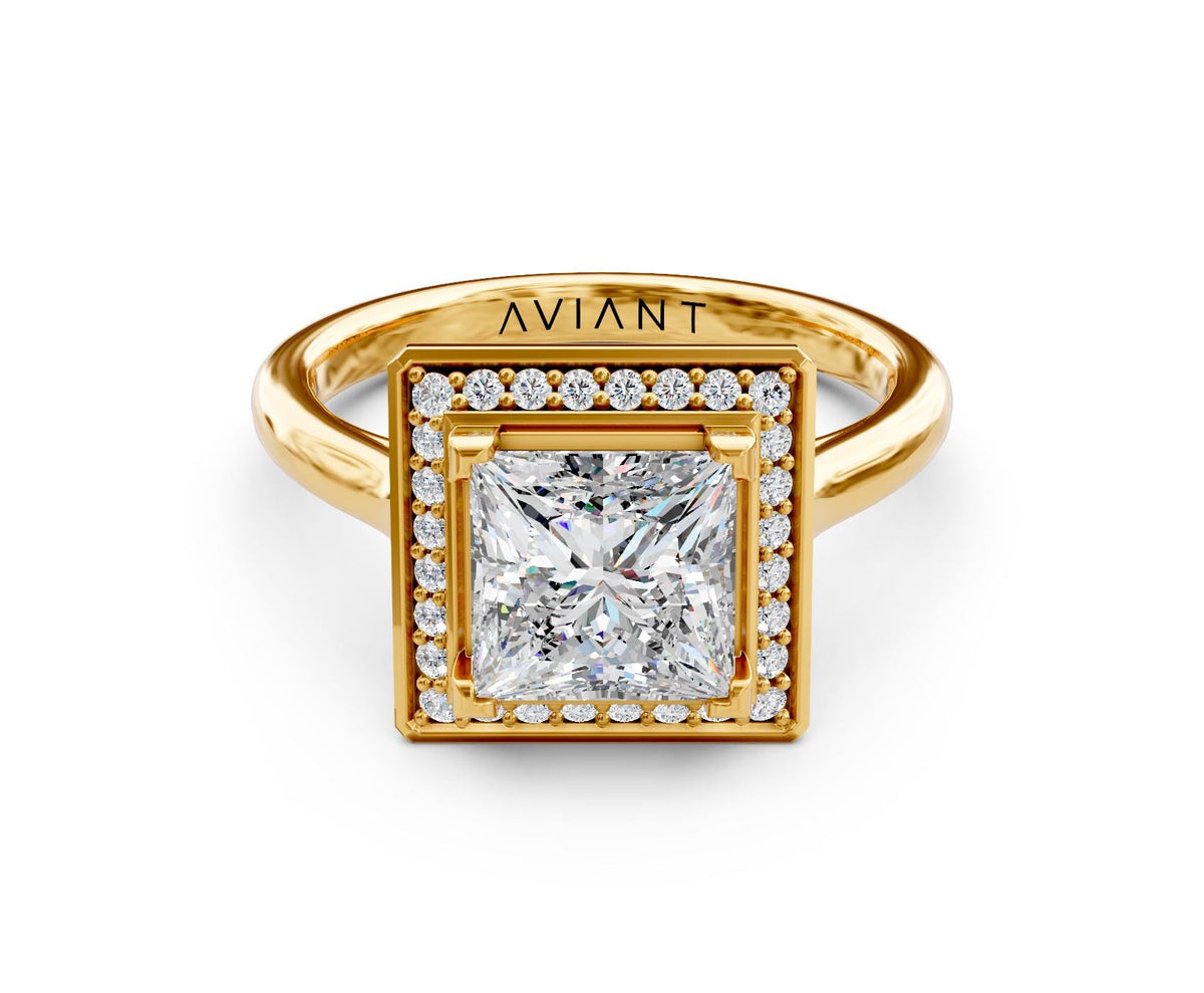 Genevieve Halo with 3ct Princess Lab Diamond