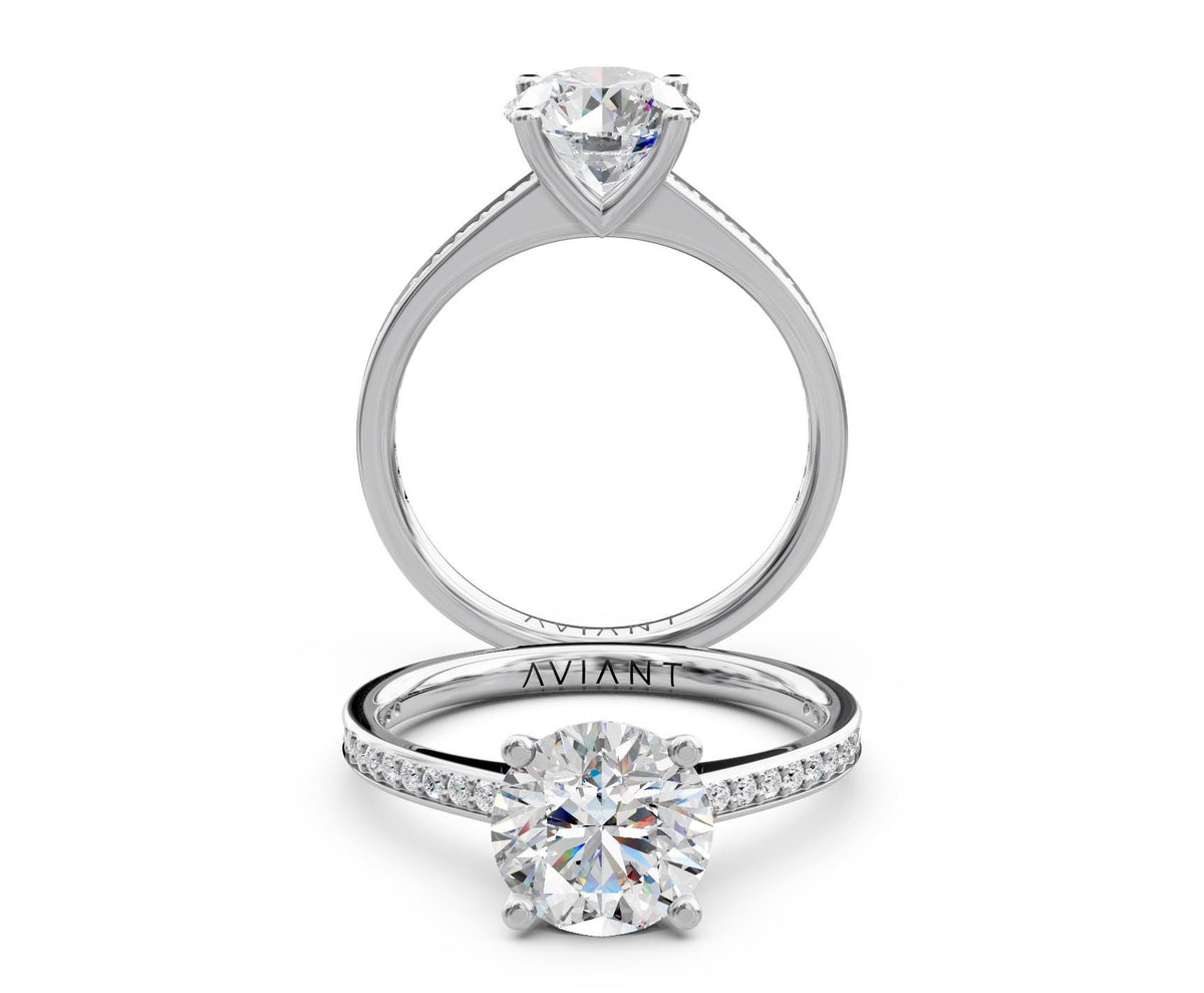 Nadia French Pavé with 3ct Round Lab Diamond