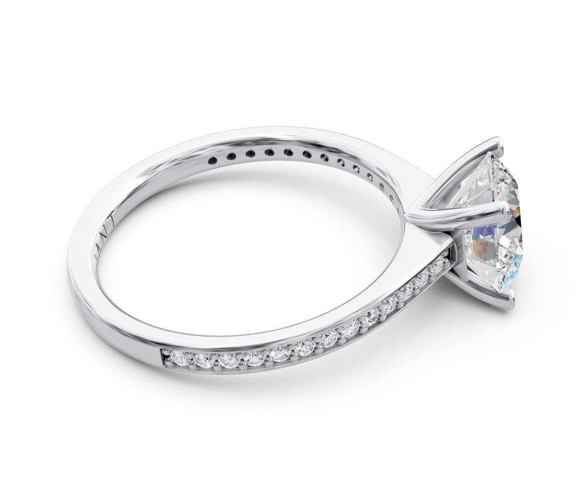 Nadia French Pavé with 3ct Round Lab Diamond