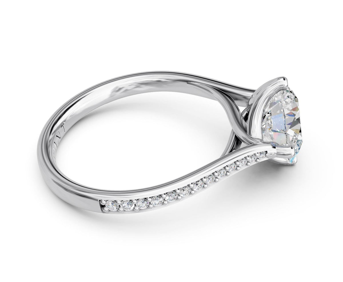 Adeline French Pavé with 1ct Round Lab Diamond