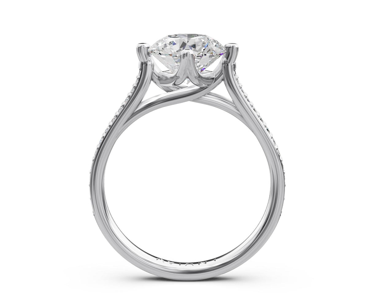 Adeline French Pavé with 1ct Round Lab Diamond