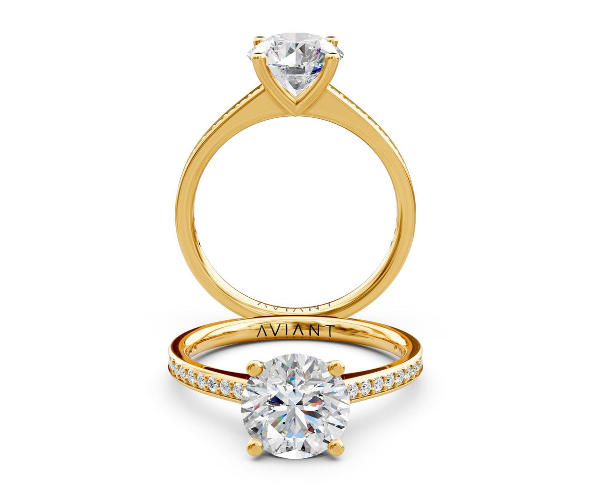 Nadia French Pavé with 3ct Round Lab Diamond