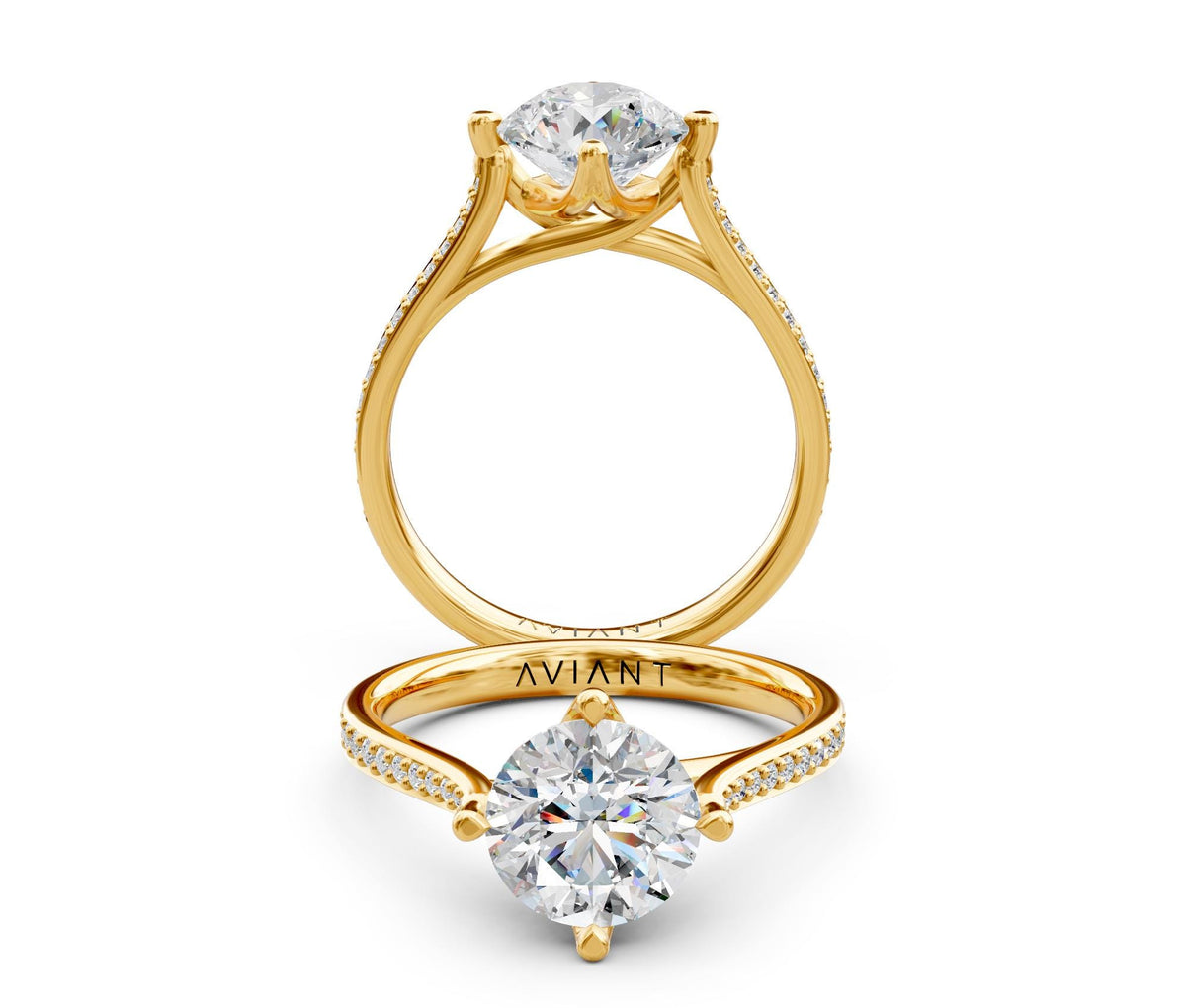 Adeline French Pavé with 1ct Round Lab Diamond