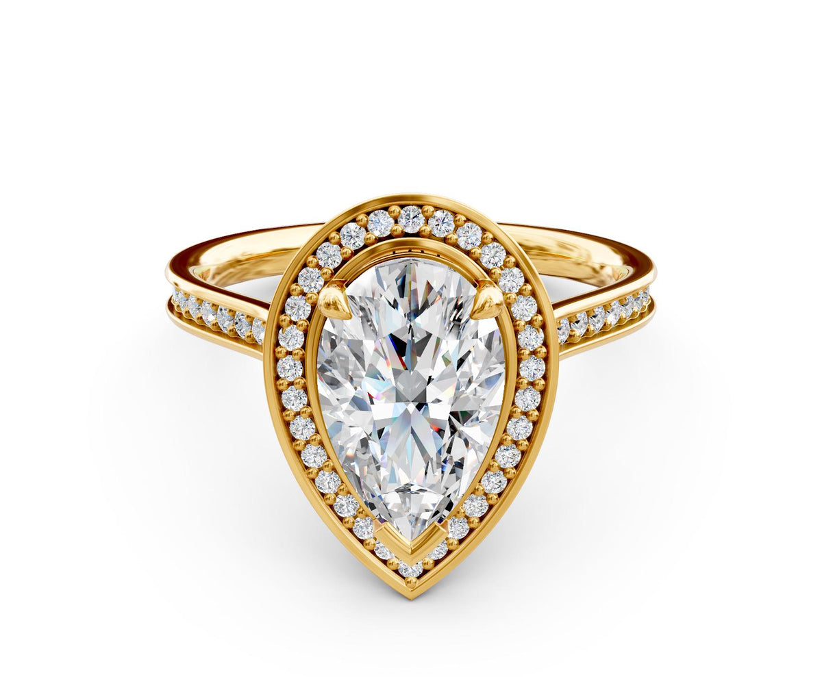 Eleanor Halo with 1ct Pear Lab Diamond