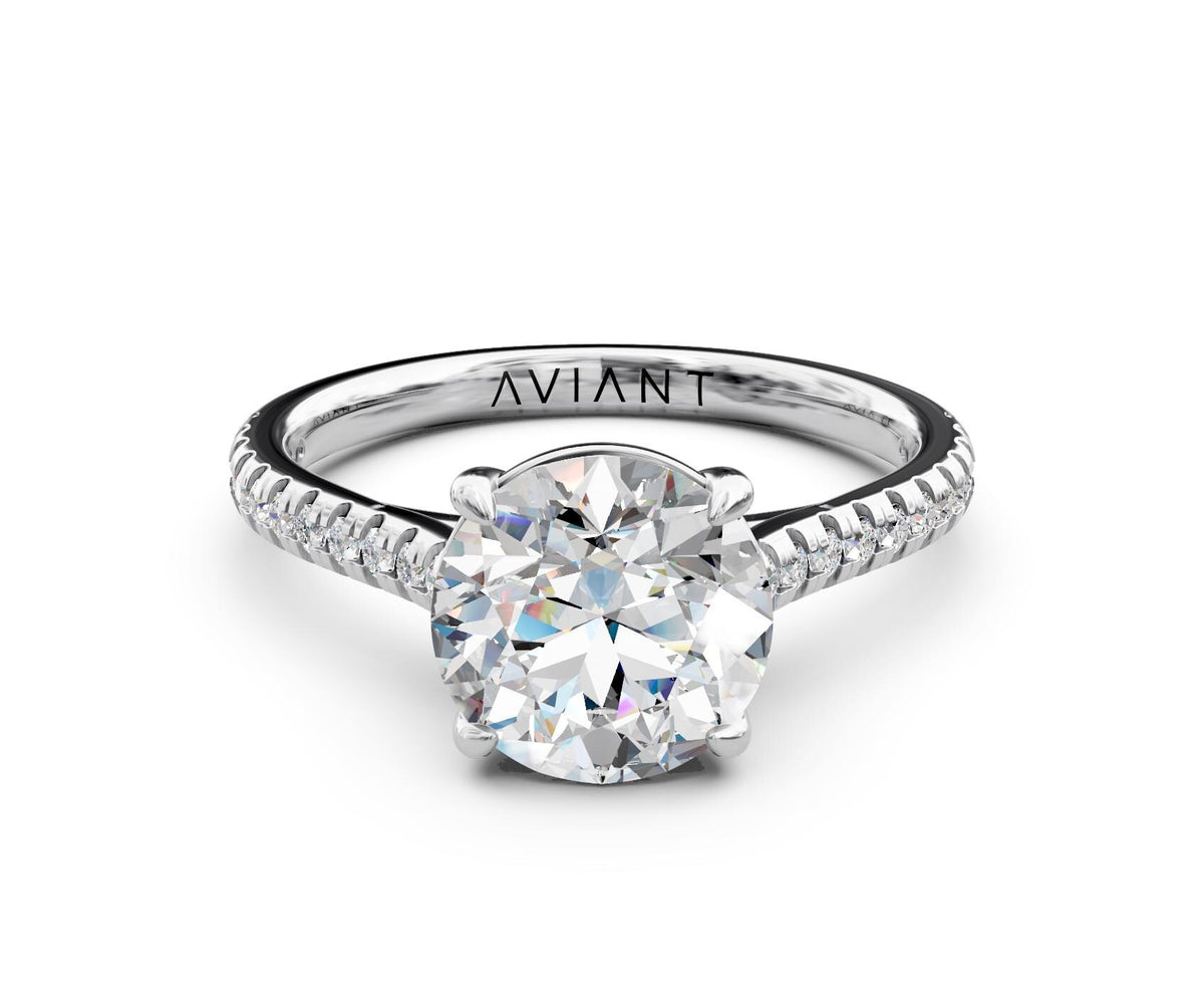 Margot French Pavé with 3ct Round Lab Diamond