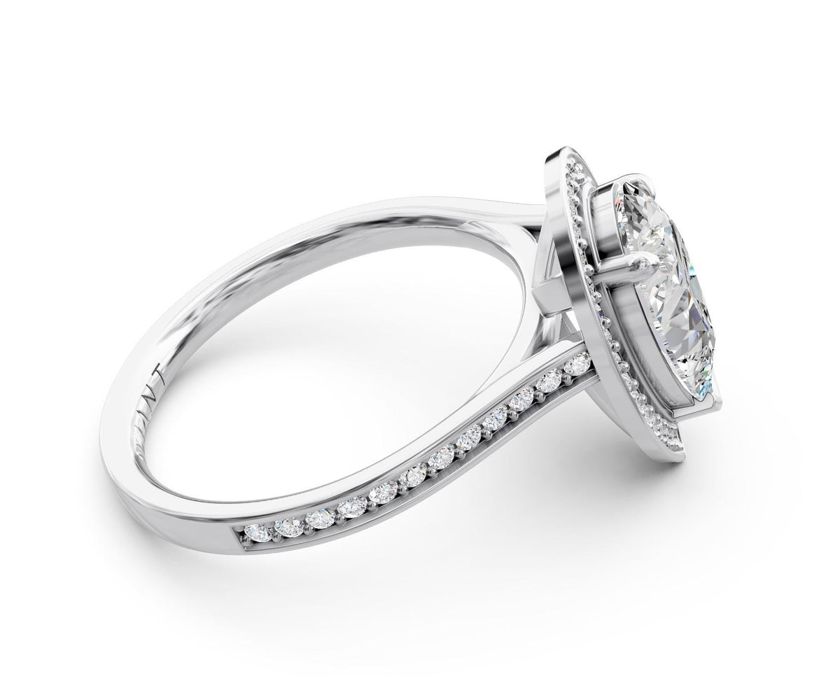 Eleanor Halo with 1ct Pear Lab Diamond