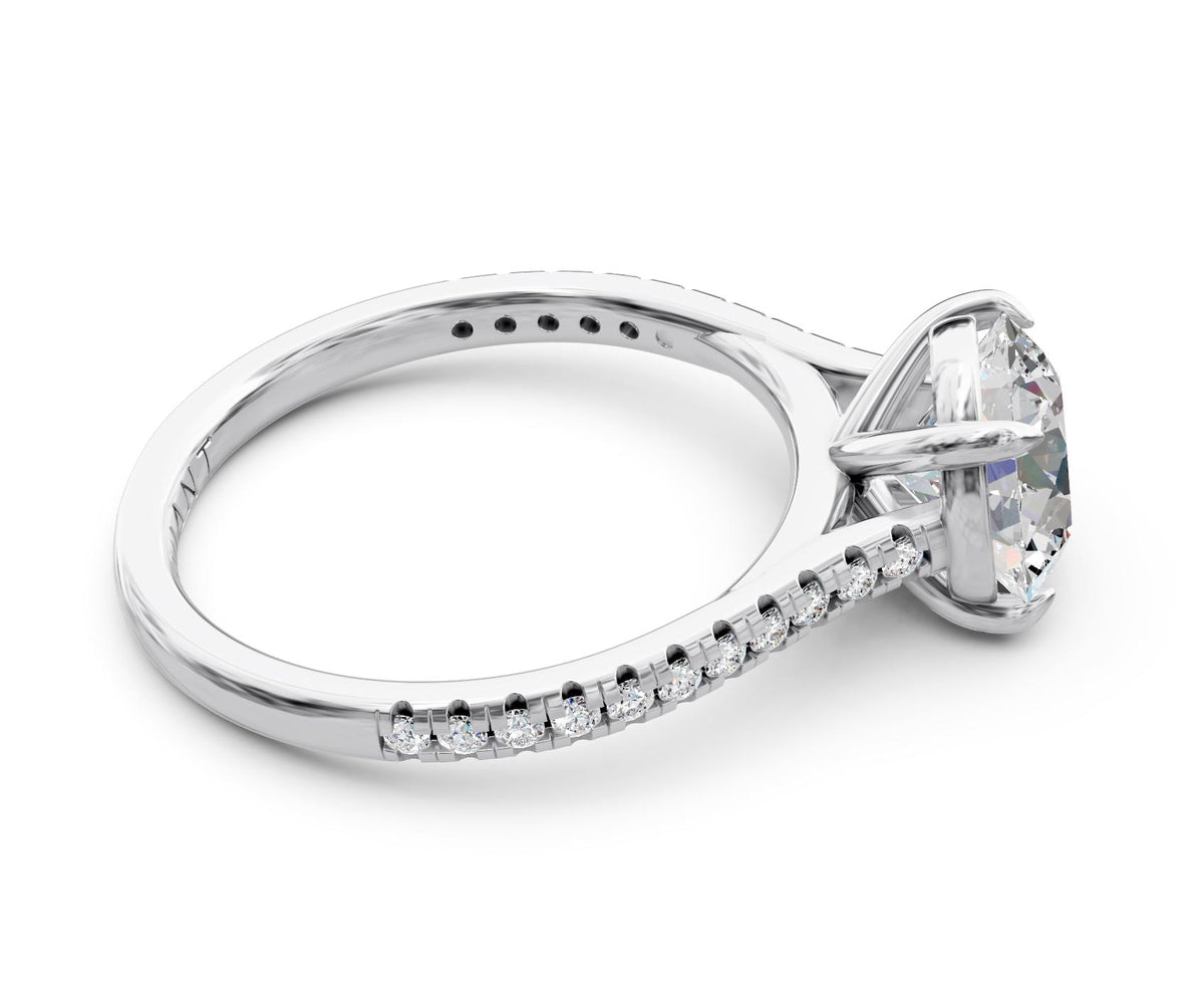 Margot French Pavé with 3ct Round Lab Diamond