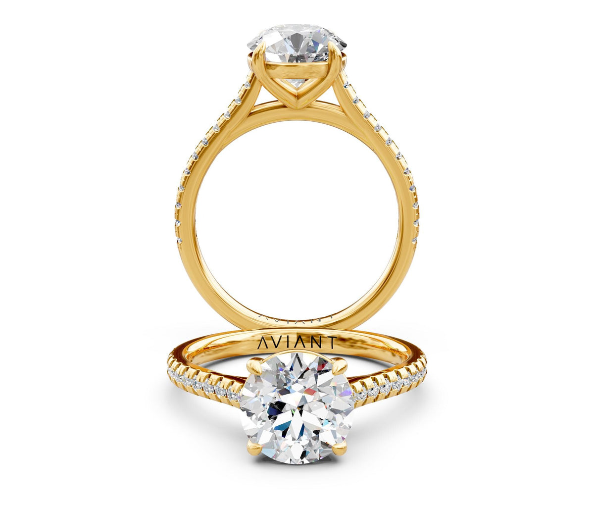 Margot French Pavé with 3ct Round Lab Diamond