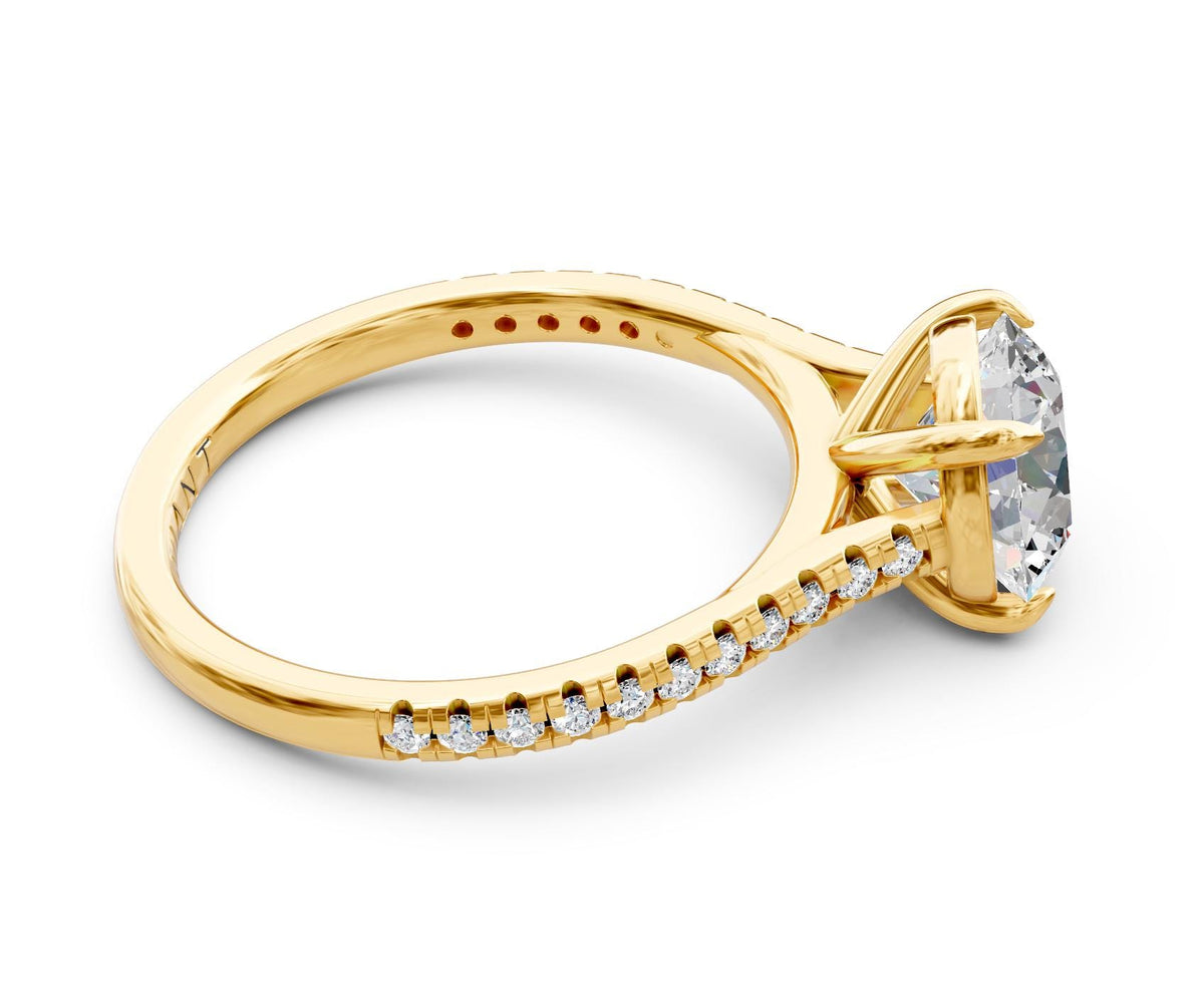 Margot French Pavé with 3ct Round Lab Diamond