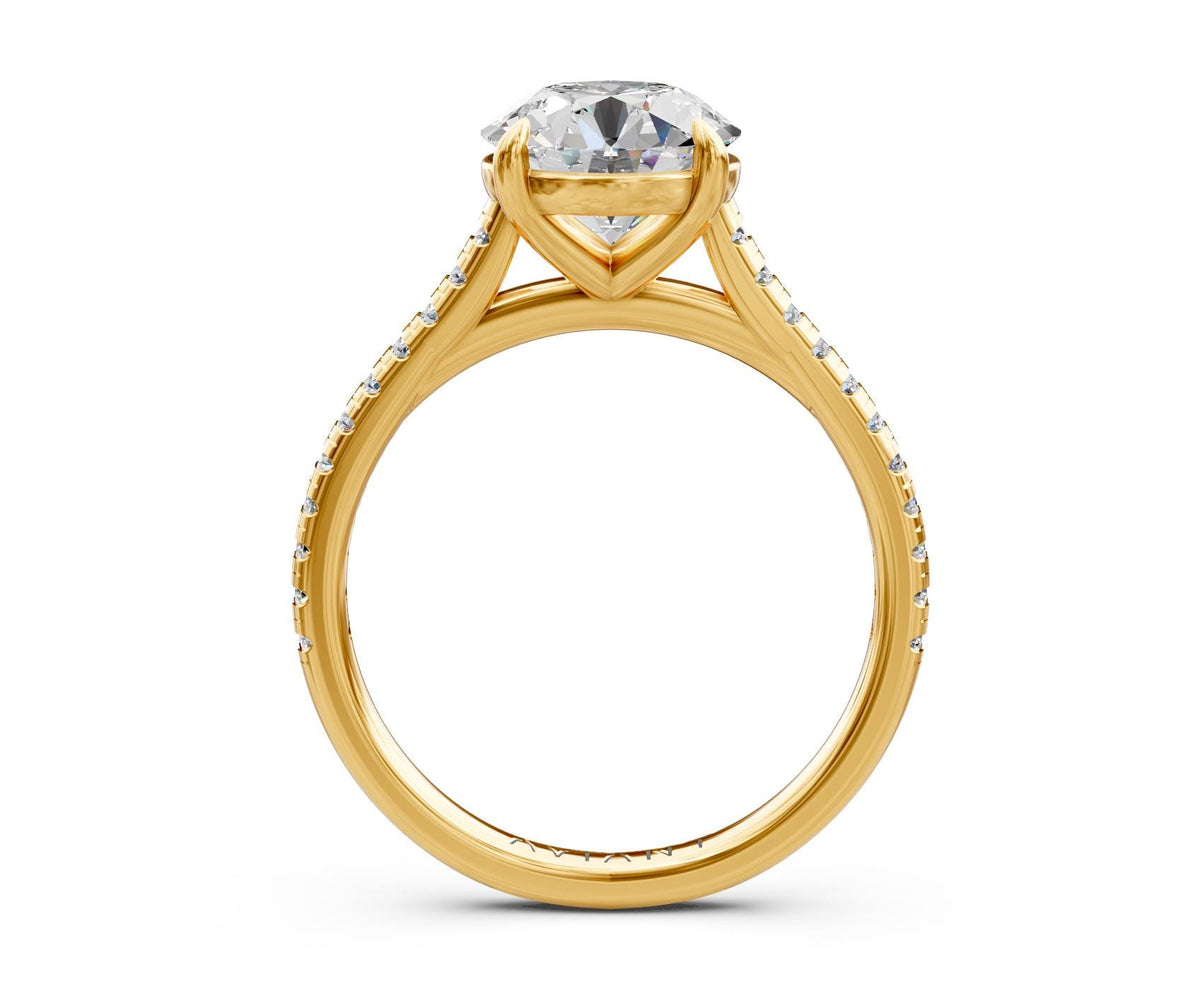 Margot French Pavé with 3ct Round Lab Diamond