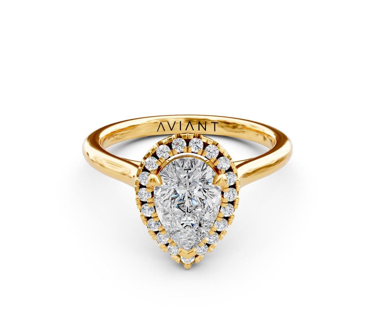 Amelia Halo with 3ct Pear Lab Diamond