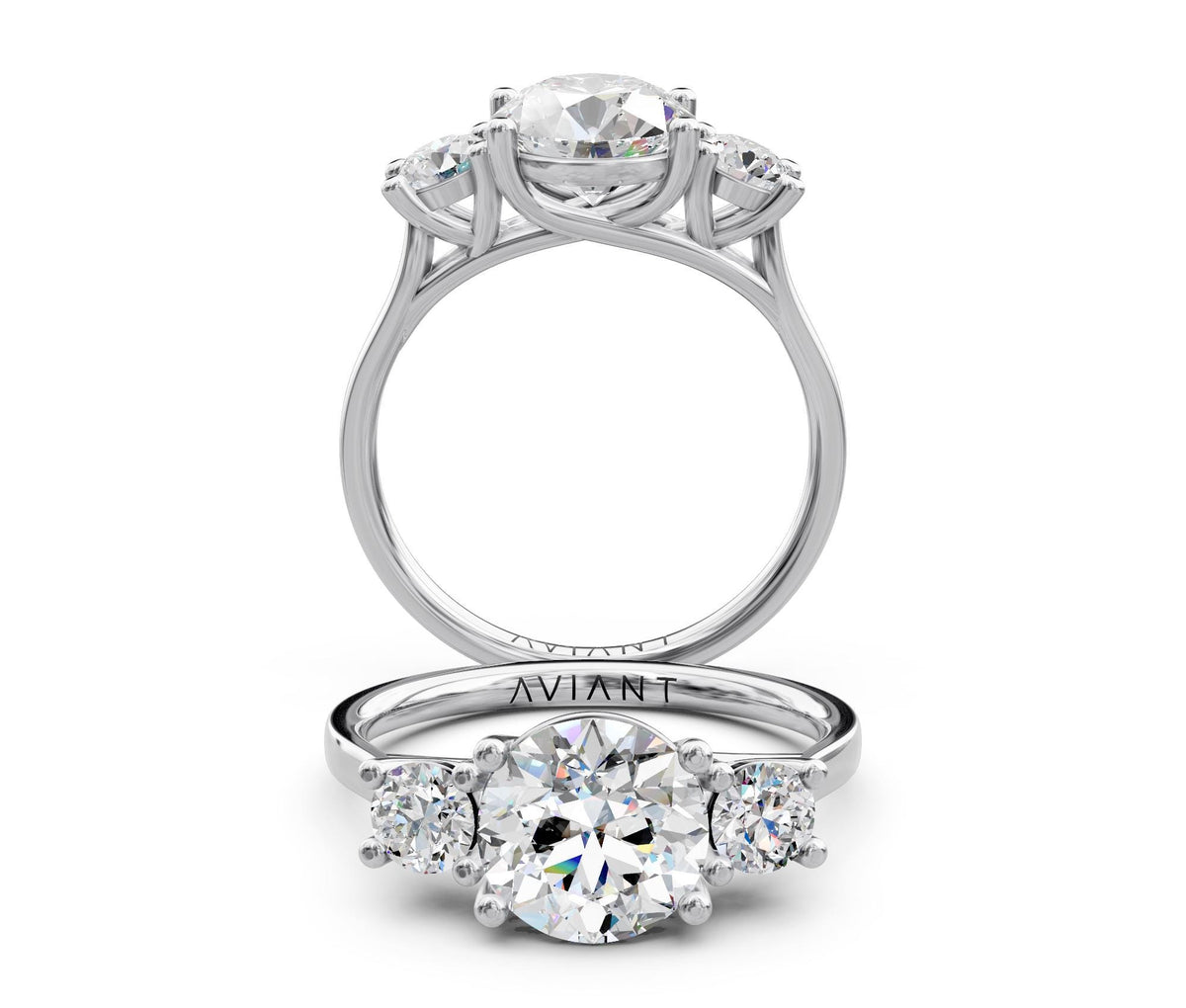 Valentina Three-Stone with 1ct Round Lab Diamond