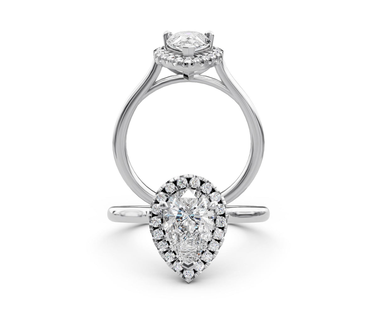 Amelia Halo with 3ct Pear Lab Diamond